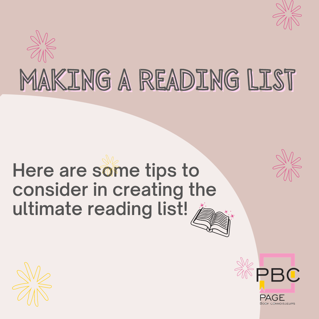 Making a Reading List. Here are some tips to consider in creating the ultimate reading list!